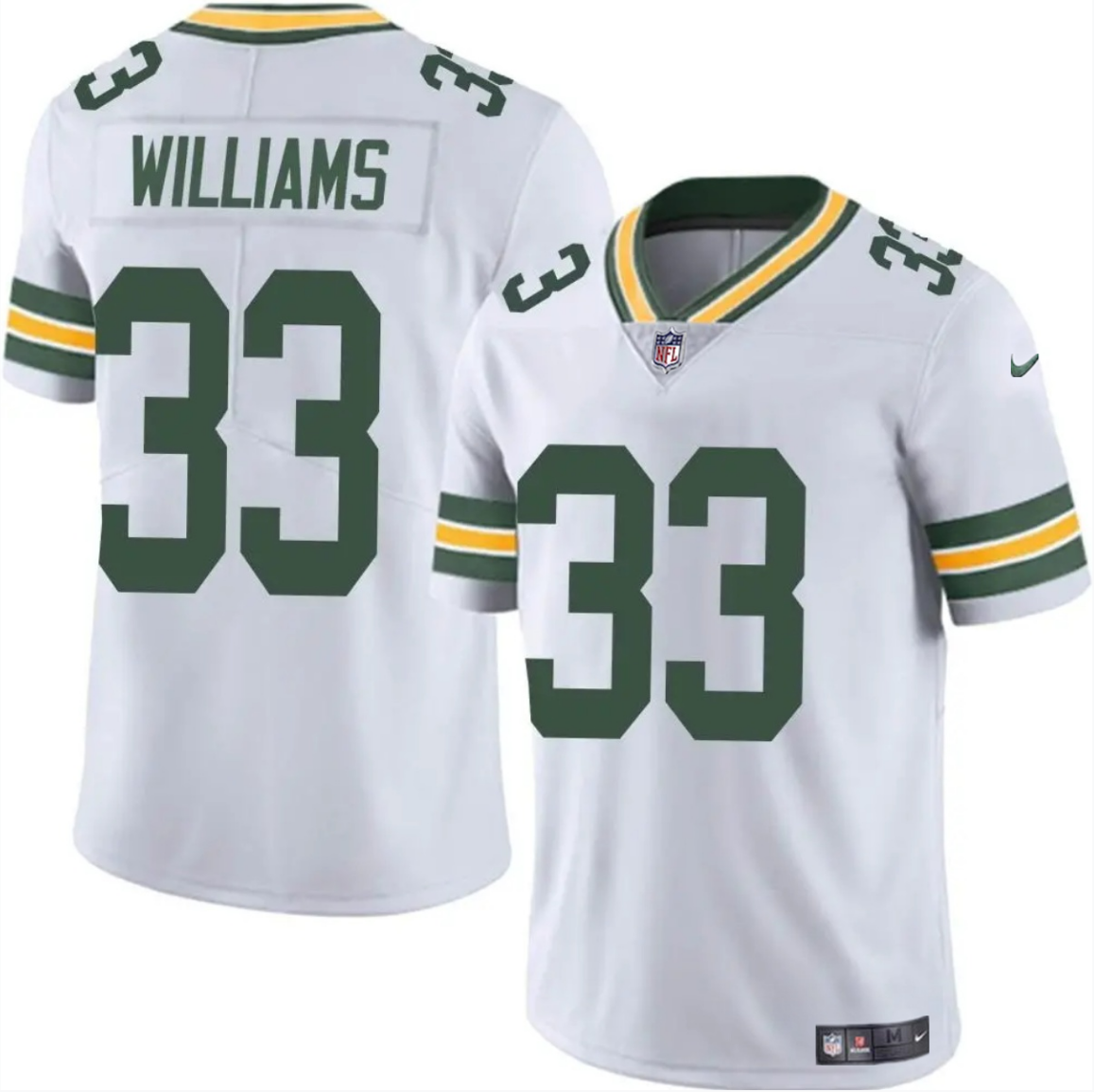 Men's Green Bay Packers #33 Evan Williams White Vapor Untouchable Limited Stitched Jersey